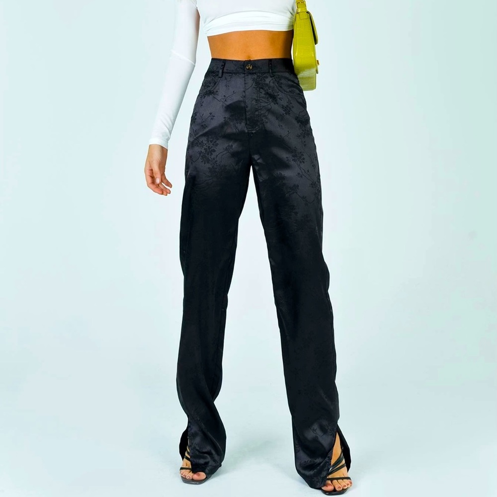 Lioness black satin pants